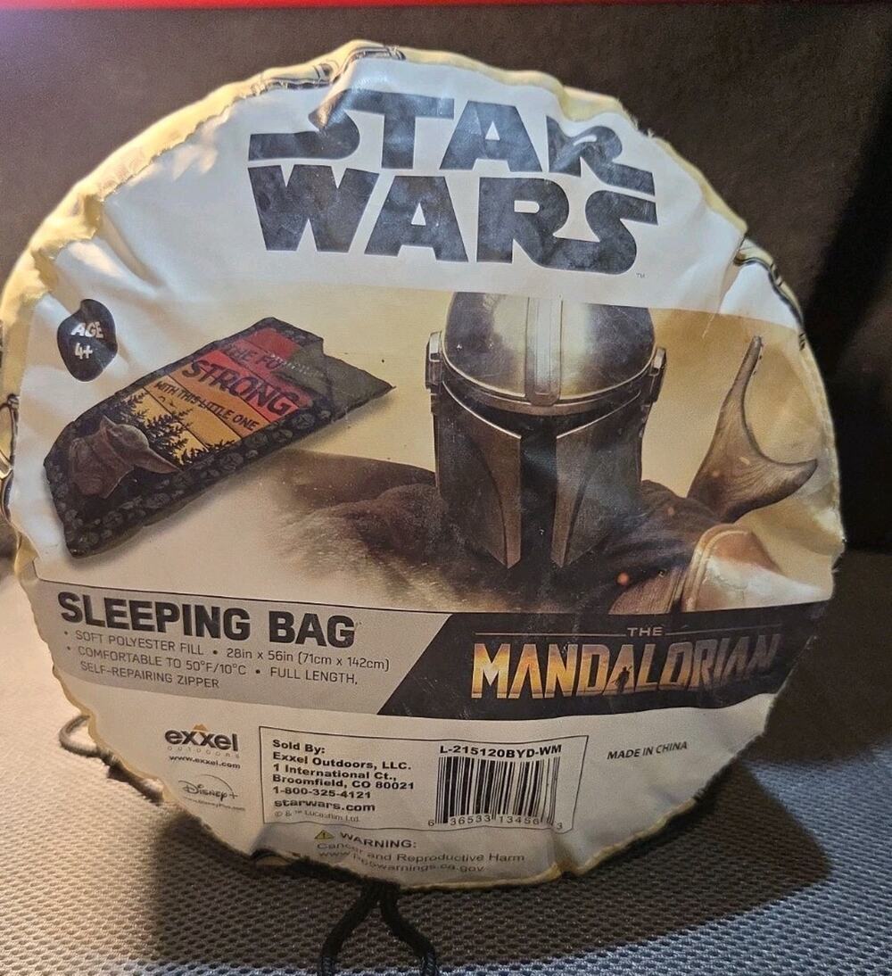 Star Wars The Mandalorian Baby Yoda Kids Sleeping Bag 28" x 56" NEW RARE